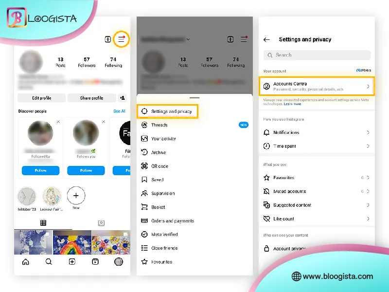 دسترسی به بخش ویرایش پروفایل